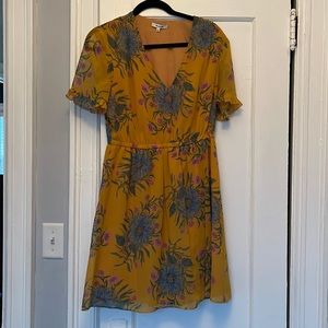 Madewell Sweetgrass Ruffle-Sleeve Dress in Painted Blooms. Size 6.